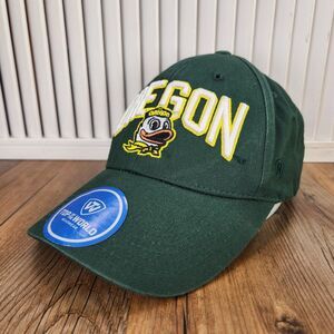 Oregon Ducks Top of the World TOW Snapback Hat Cap Green Mascot Head Deluxe Flex